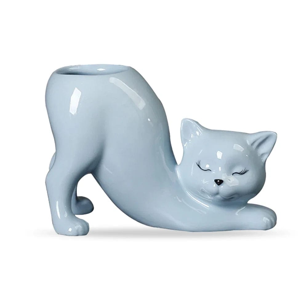 Jardioui 1 Pot (29.90 €/ pcs) / Bleu Pot de Fleur Chat Adorable